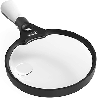 book magnifying glass with light