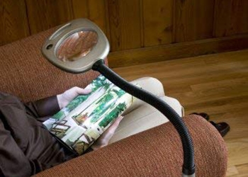 A magnifying floor lamp