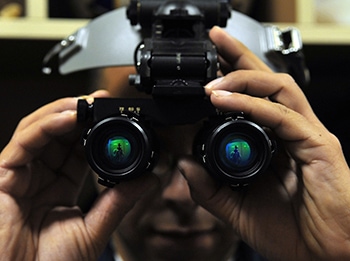 A pair of night-vision goggles
