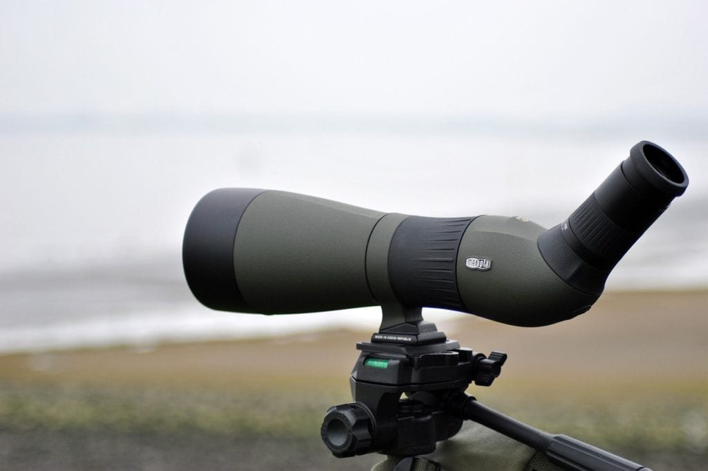an angled spotting scope