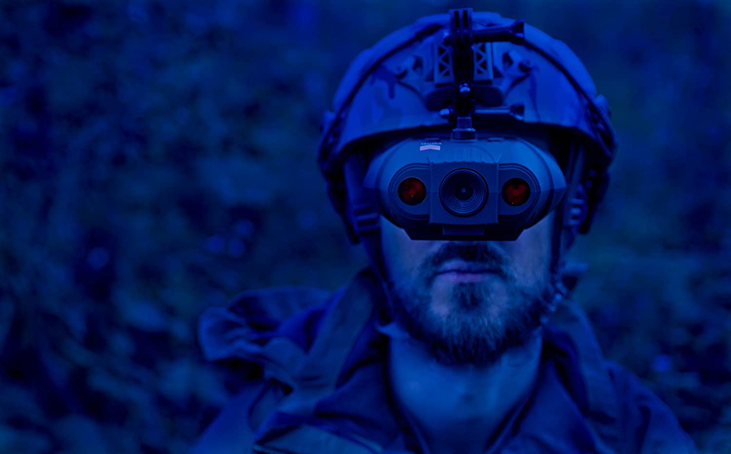 man wearing Night Fox Swift Night Vision Goggles