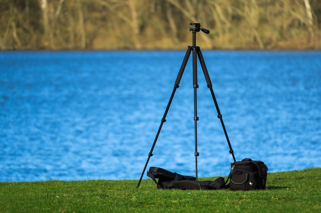 tripod by the lake