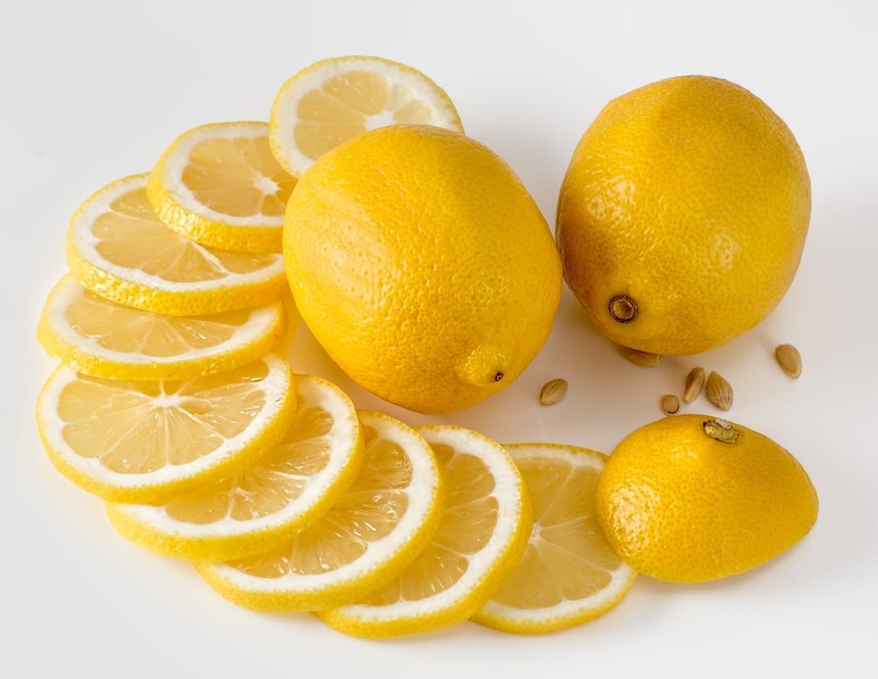 Sliced lemon citrus fruit