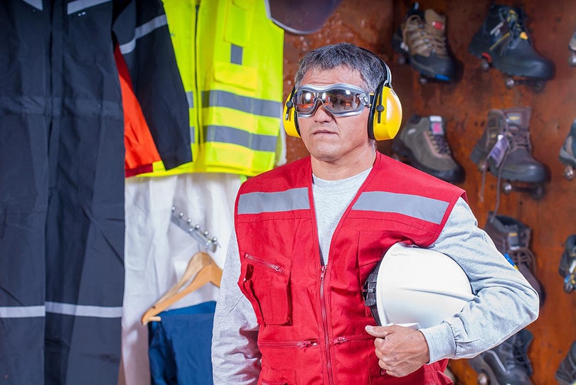 Man with safety glasses