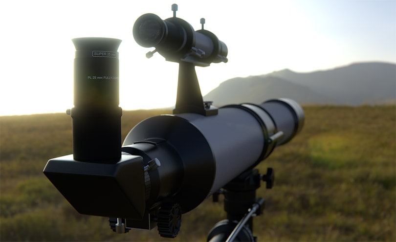 a spotting telescope on a tripod outdoor
