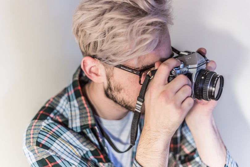 man taking picture
