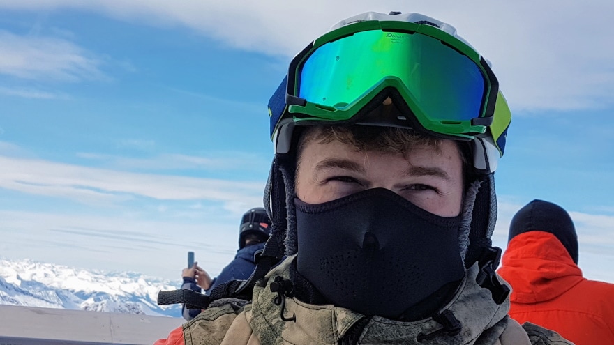 man wearing ski mask
