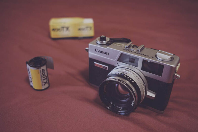 35mm canon camera with films