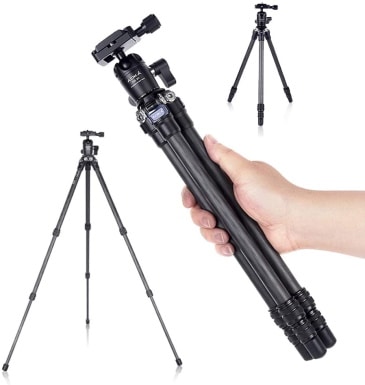AOKA Lightweight Compact Carbon Fiber Tripod