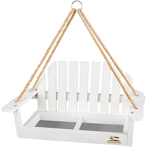Solution4Patio White Swing Wild Bird Feeder