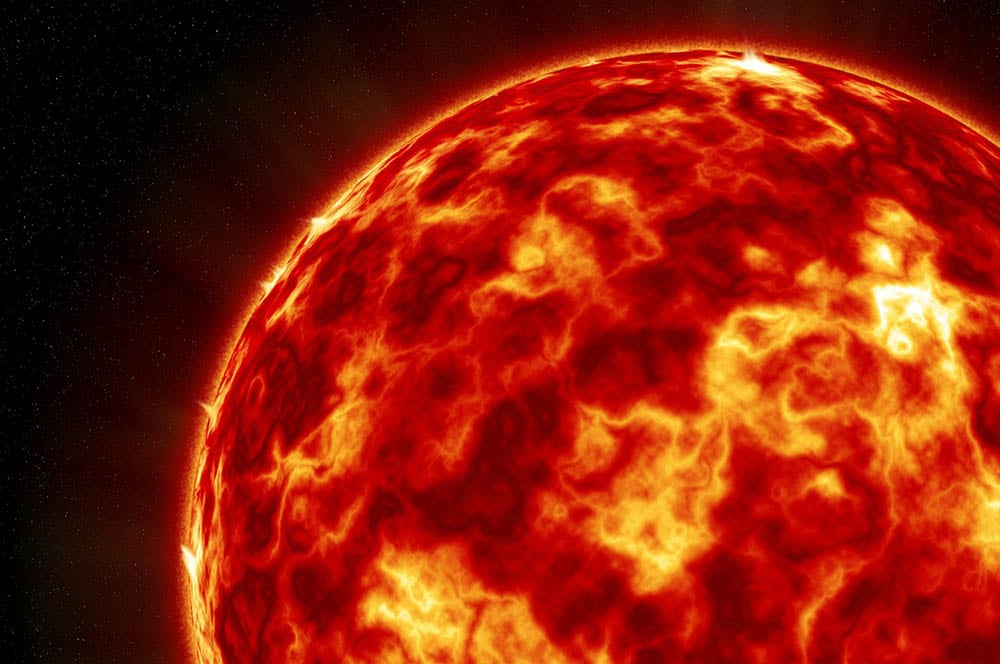 close up sun in the galaxy