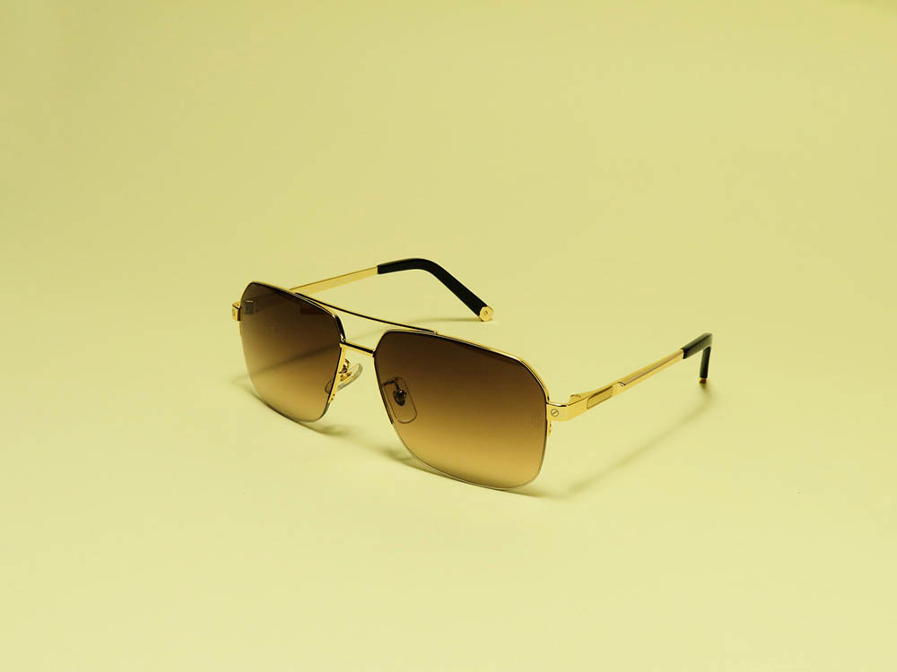 gradient sunglasses on yellow background