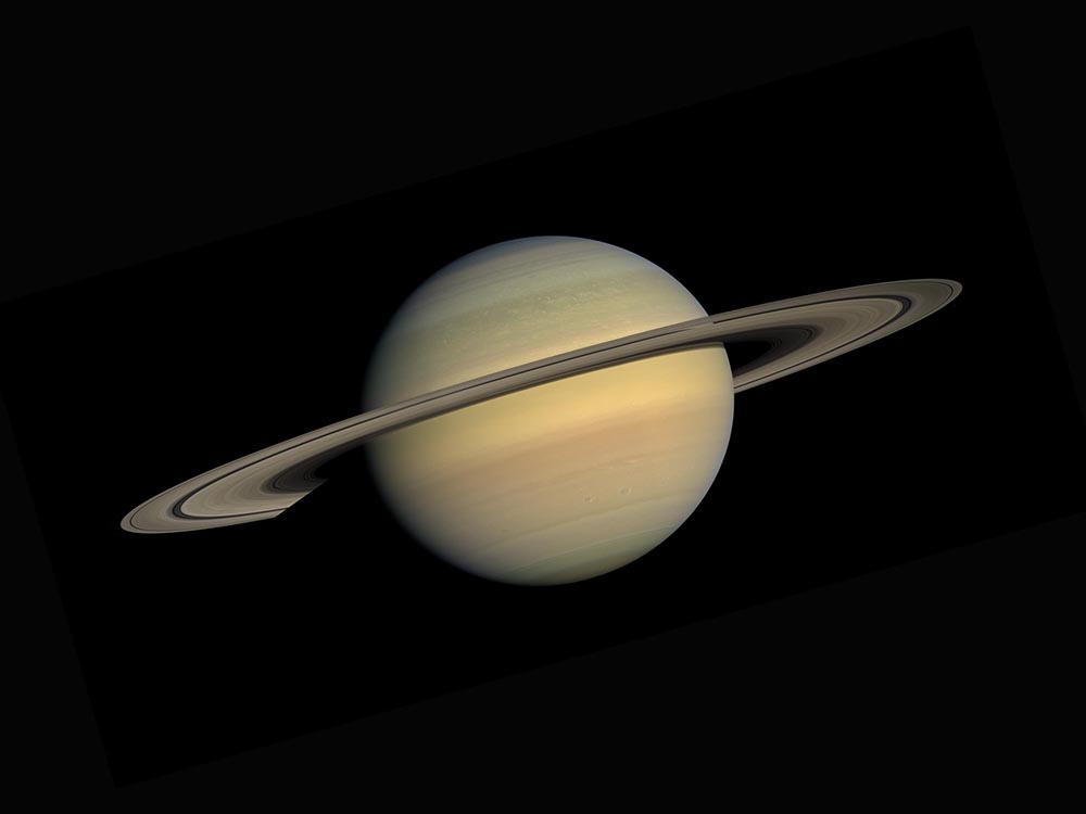 saturn as seen from the Cassini-Huygens space-research mission