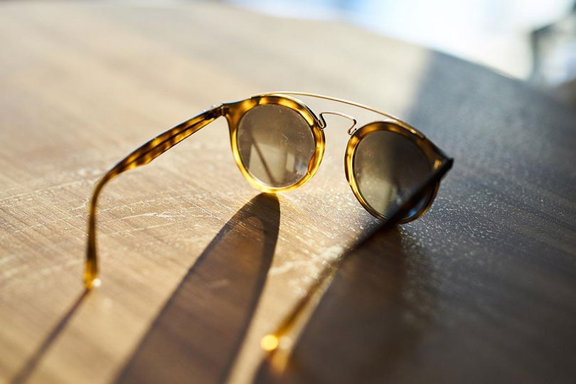 sunglasses on a table