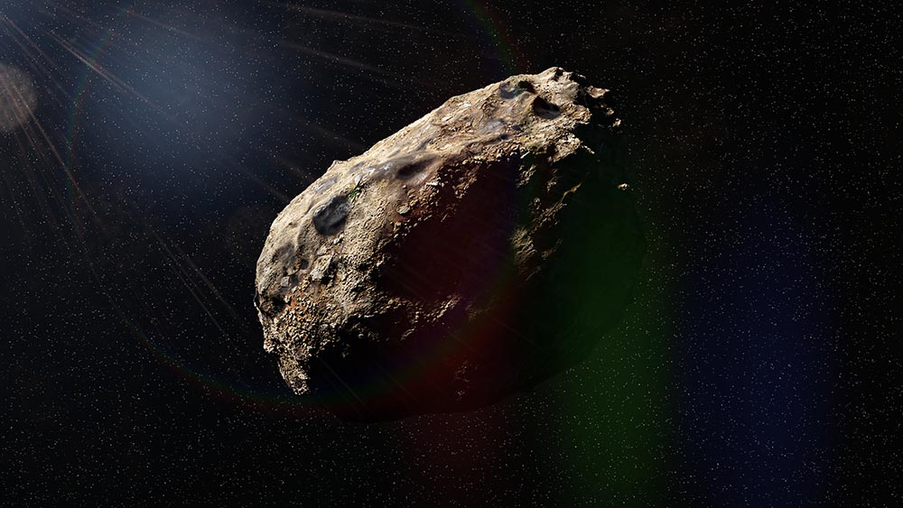3D rendering of an asteroid