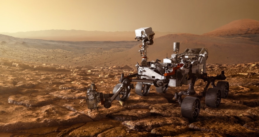 Mars Rover is exploring surface of Mars