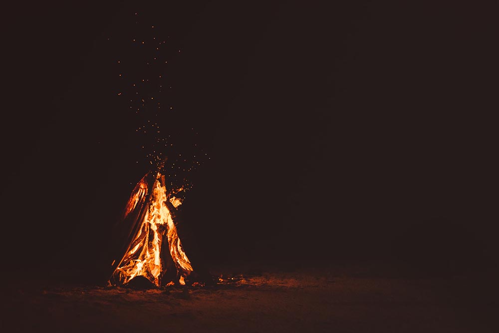 bonfire at night