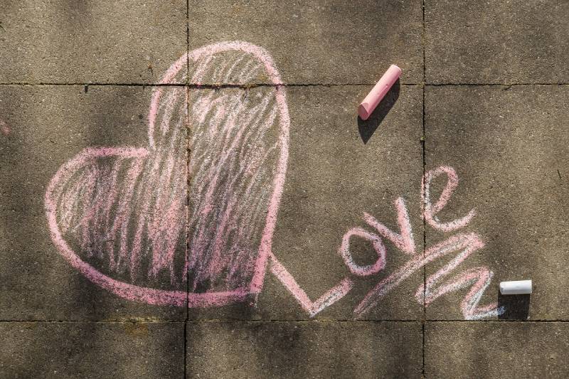 chalk drawing on the sidewalk