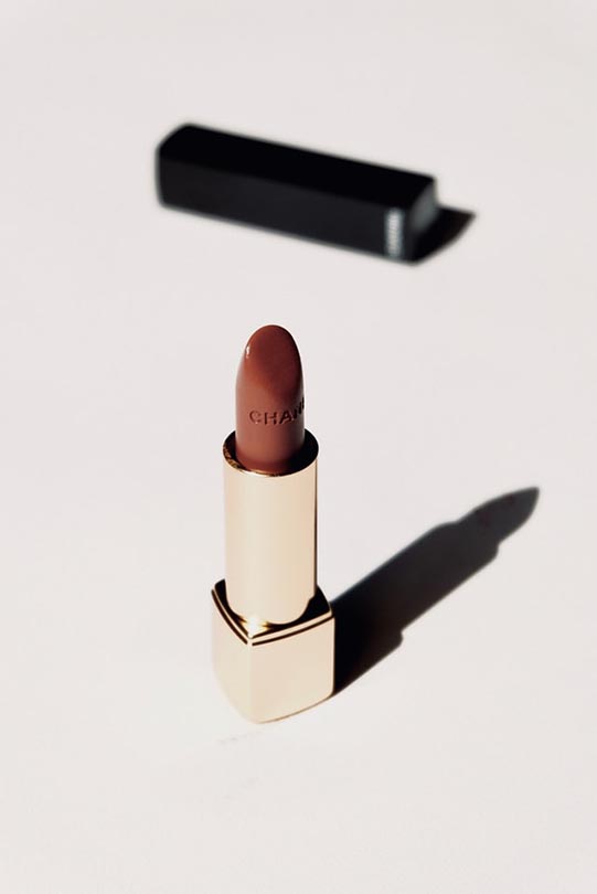 chanel lipstick on white background