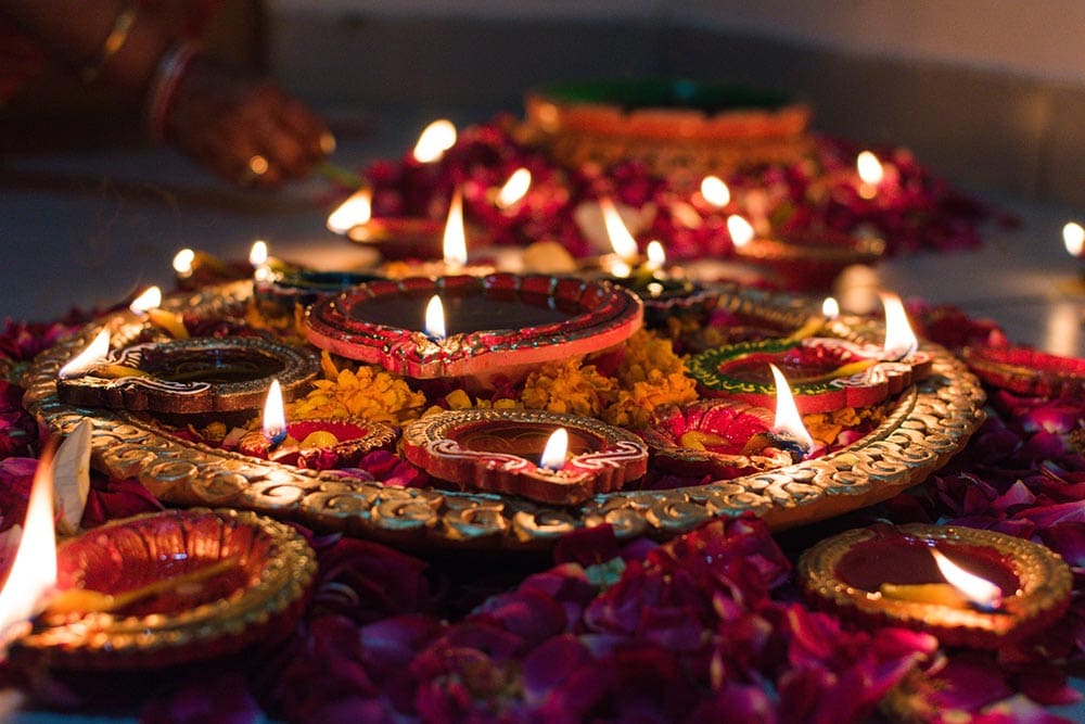 diyas and candles