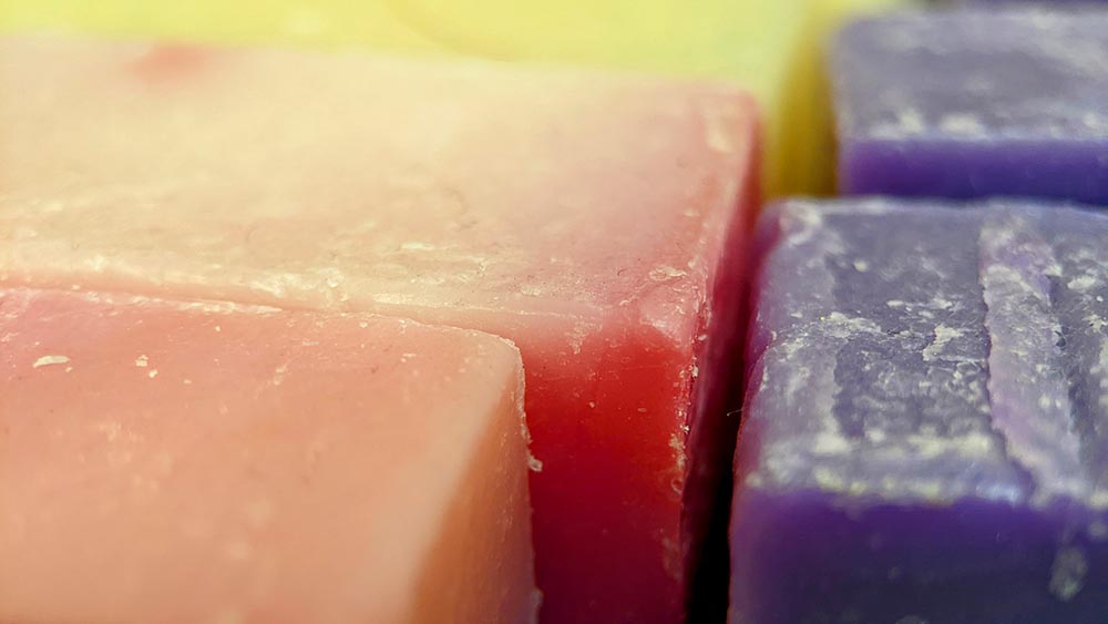 macro shot of colorful soaps