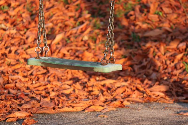 rusty old swing at the park