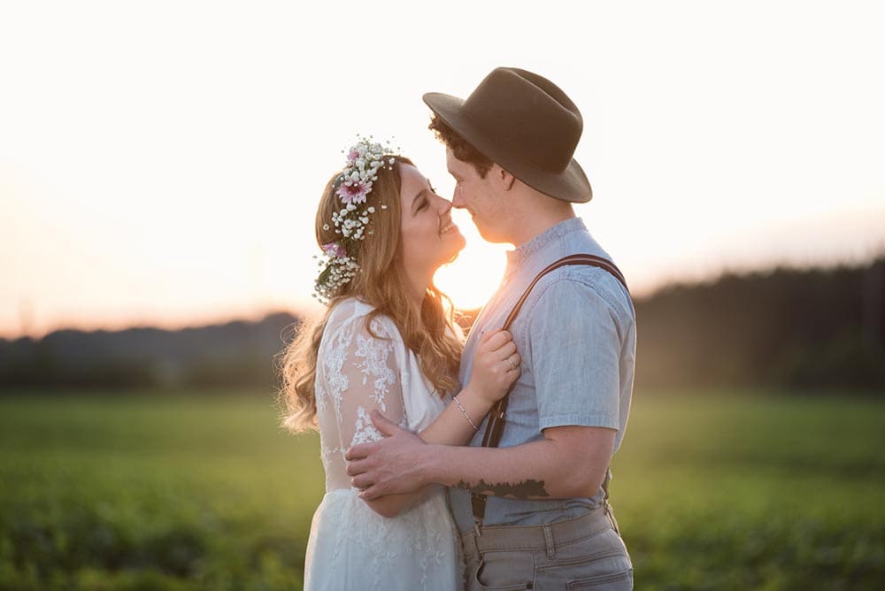 sunset wedding
