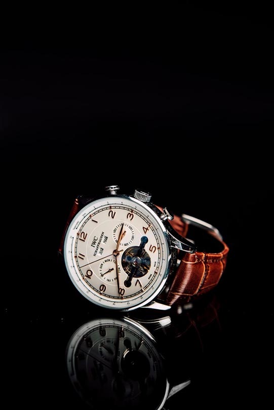 watch on reflective surface