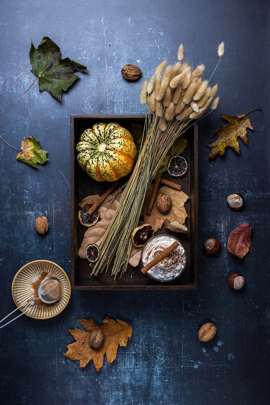cinnamon hot chocolate in fall