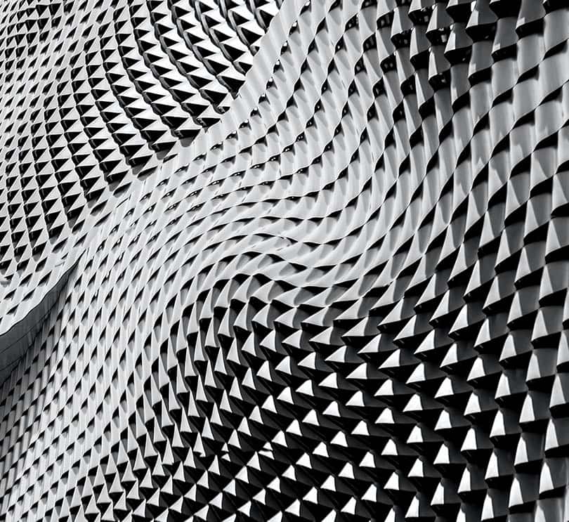 black and white patterned wall