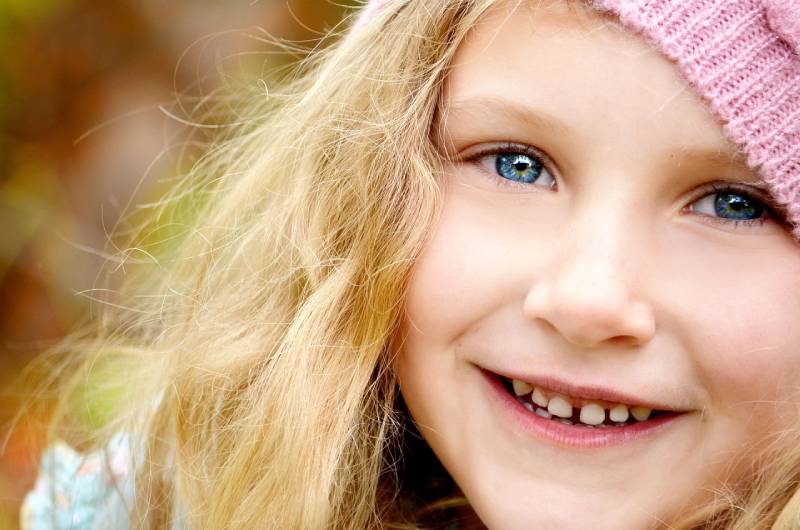 close up of a young girl's face