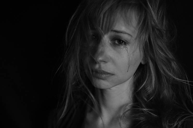 self portrait of a woman crying