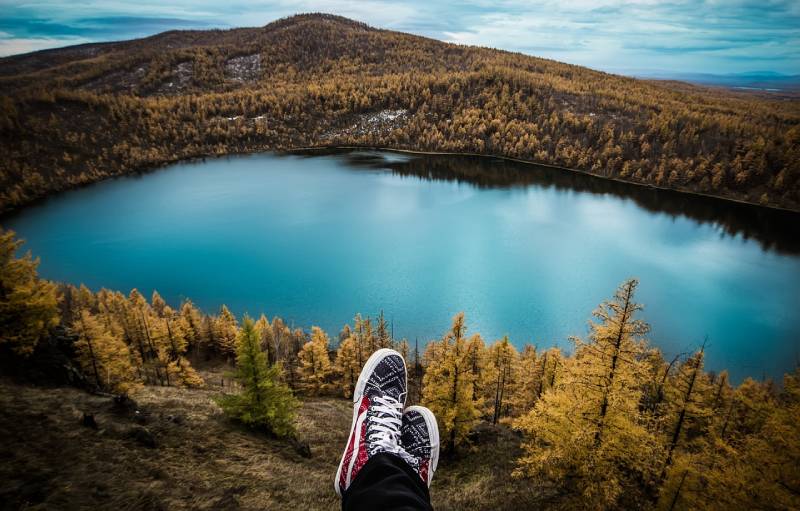 shoes and a very scenic background