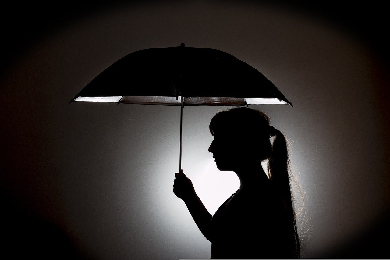 umbrella and woman silhouette