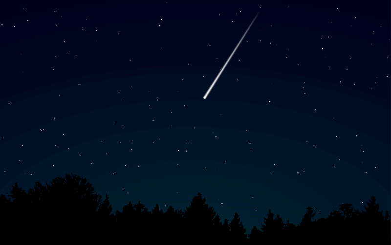 a shooting star in the night sky