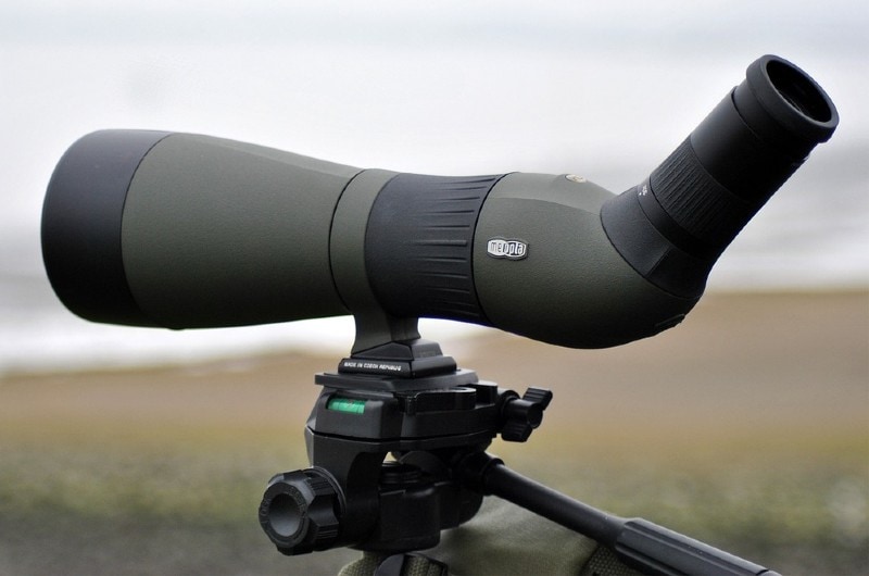 an angled spotting scope
