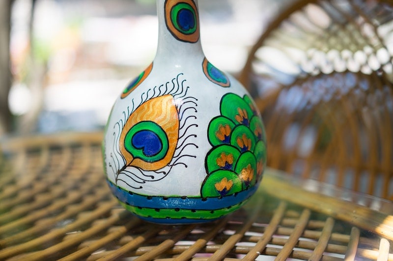 custom painted gourd for birdhouses