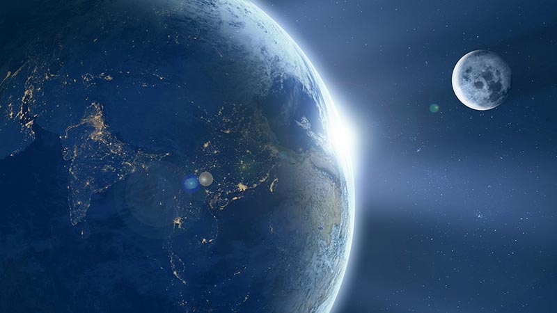 moon orbiting the earth