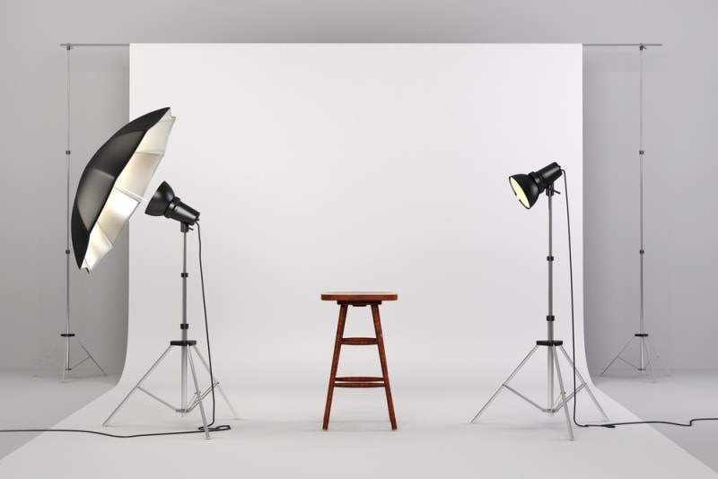 photo studio with scrim