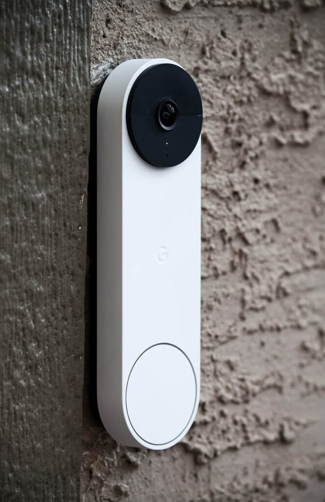 white doorbell with camera
