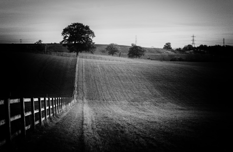 A country farm landscape using pinhole photography