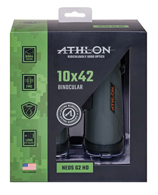 Athlon Optics 10x42 Neos G2 HD Binoculars in its box