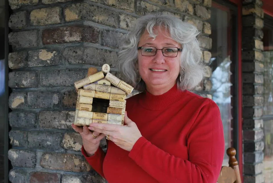 Wine Cork House by felt magnet